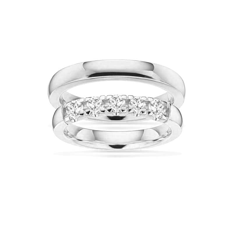 Trauringe - Grace Weißgold 14kt. in 3,25mm und 0,07ct. (wählen Sie die Anzahl der Steine)