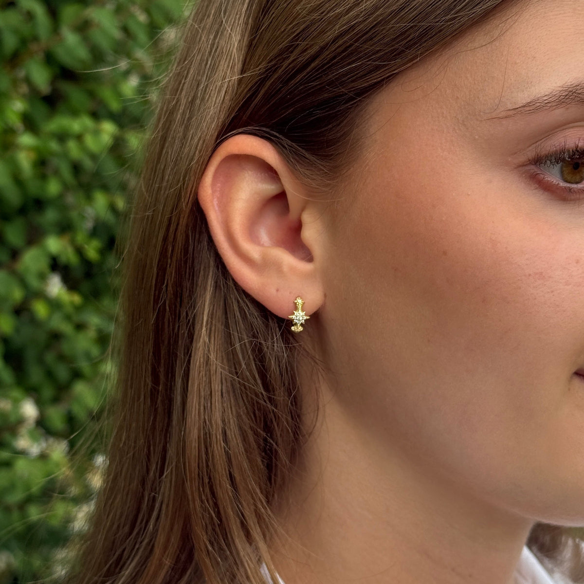 Luna hoops i forgyldt sølv, model