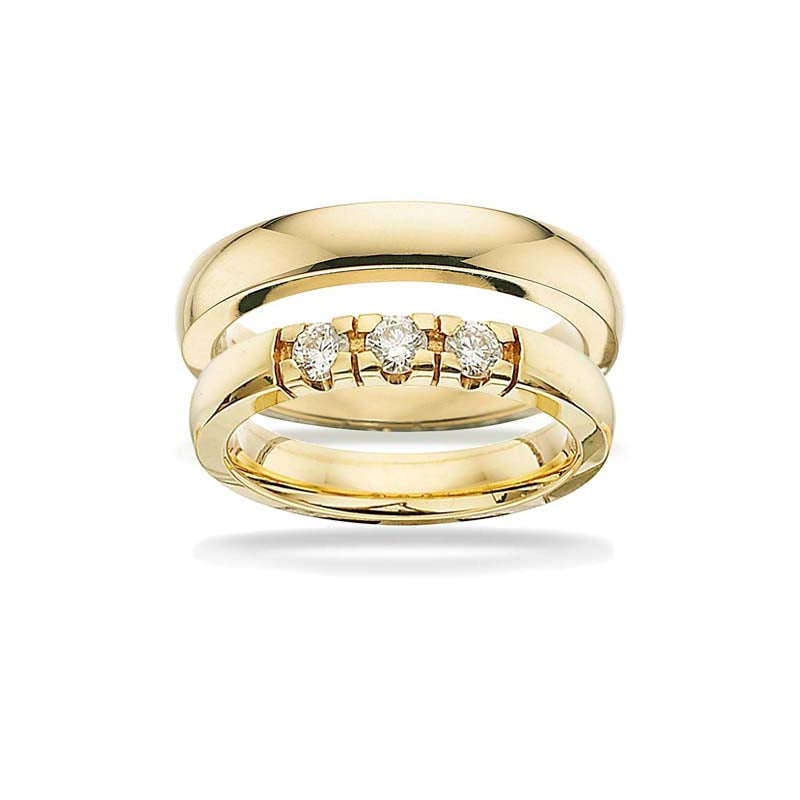 Trauringe - Grace Goldringe 14kt in 3,70mm und 0,11ct (Anzahl der Steine wählen)