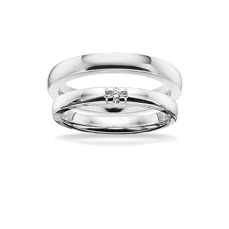 Grace vielsesringe i 14 kt hvidguld med 0,03 ct brillanter – Scrouples