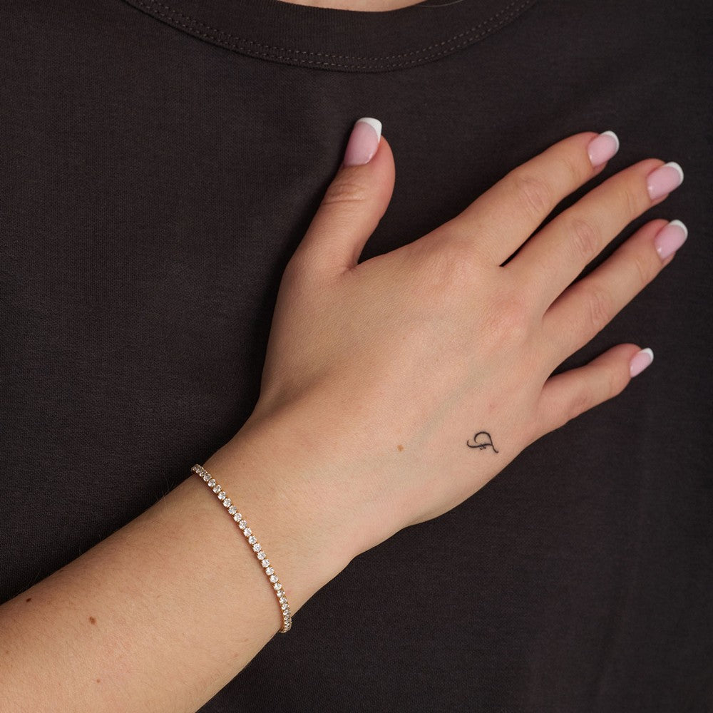 Studio Z – Tennisarmband aus vergoldetem Silber mit Zirkonia