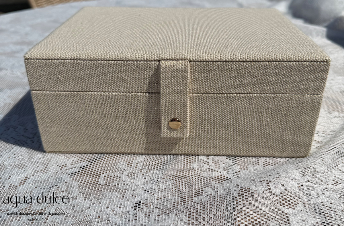 Aqua Dulce Jewellery Box Big stort smykkeskrin i sand, billede 4