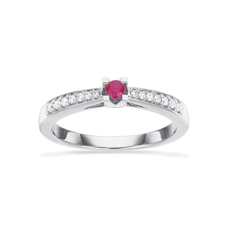 Kleopatra Queen ring i 14 kt hvidguld m rubin 7536,12ru
