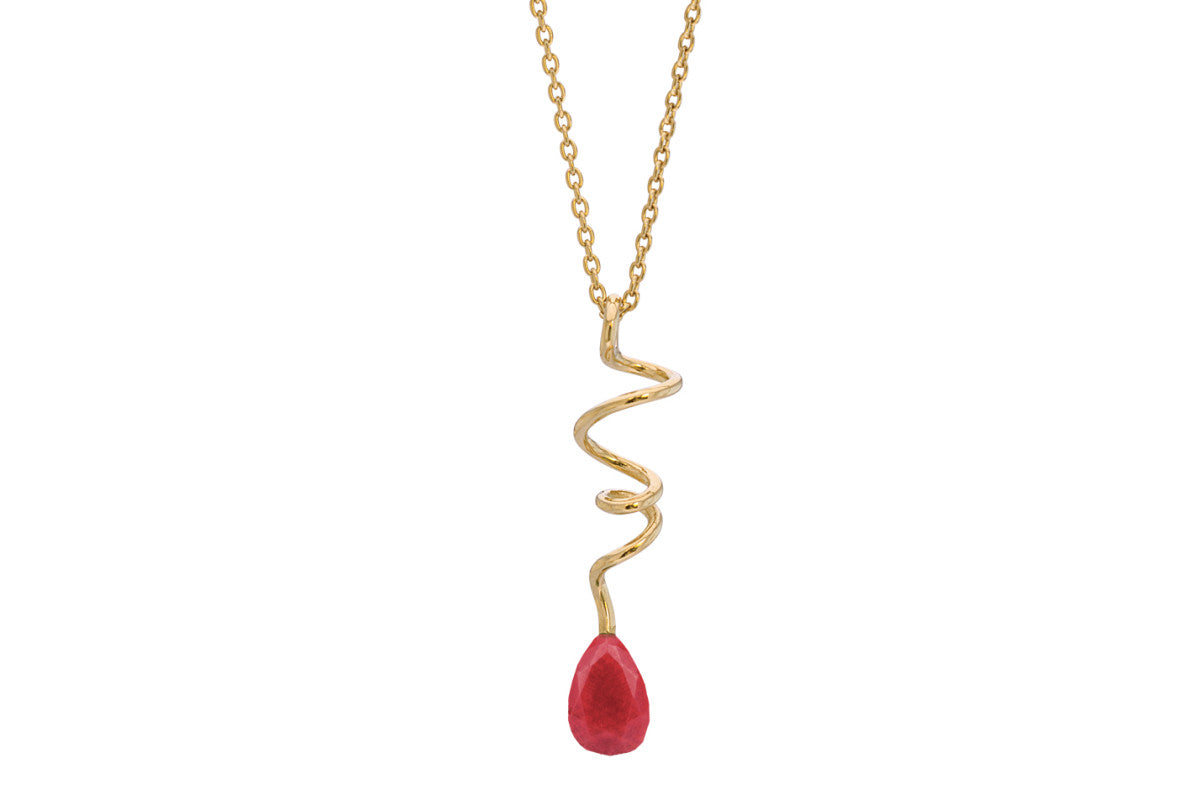 Elegantes Rabinovich Soft Line Collier aus vergoldetem Sterlingsilber mit jadefarbenem Chalcedon – stilvoller, femininer Halsschmuck mit sanft abgerundetem Design und 10 × 7 mm großem Edelstein, exklusiv beim Schmuckzentrum.