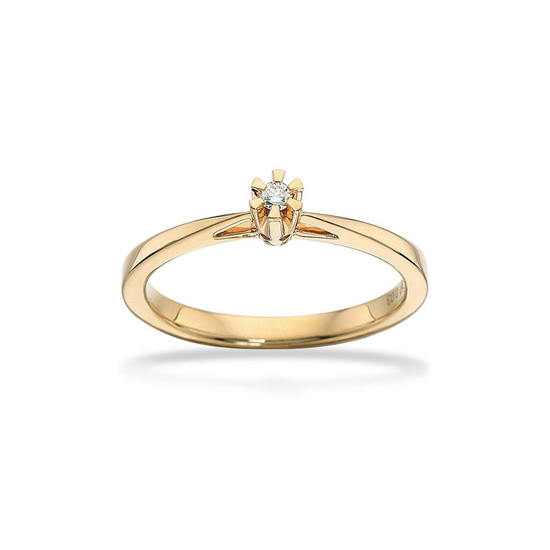 Prinsesse Ring i 14kt. guld m. 0,03ct.