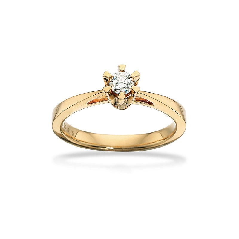 Prinzessring in 14kt. Gold m. 0,03ct. - 0,50ct. Diamant