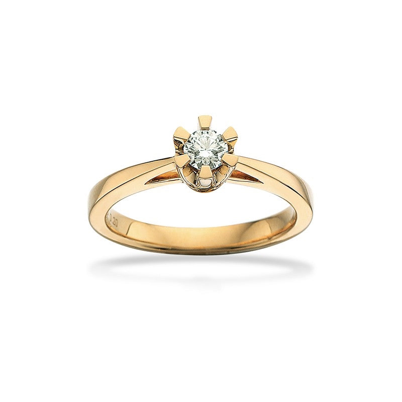 Prinzessring in 14kt. Gold m. 0,03ct. - 0,50ct. Diamant
