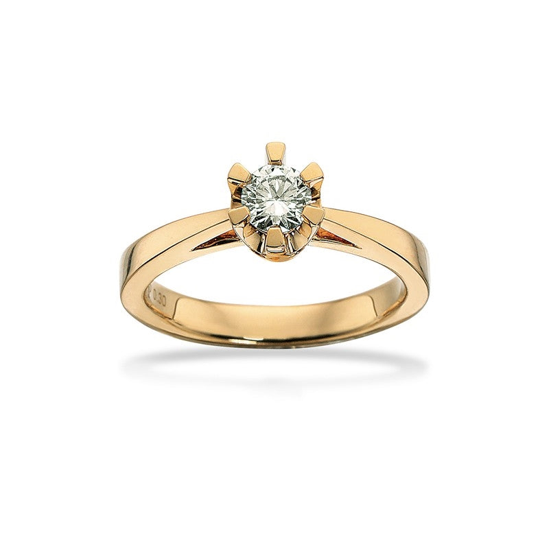 Prinzessring in 14kt. Gold m. 0,03ct. - 0,50ct. Diamant
