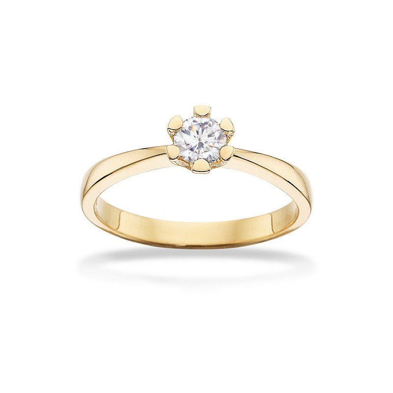 Vida ring 8 kt. guld med brillant 0,03 - 0,35ct. 2