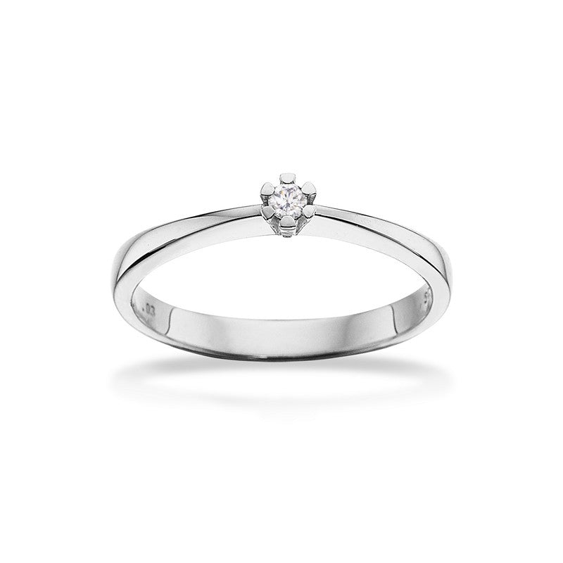 Vida ring 8 kt. hvidguld med brillant 0,03 - 0,35 ct.