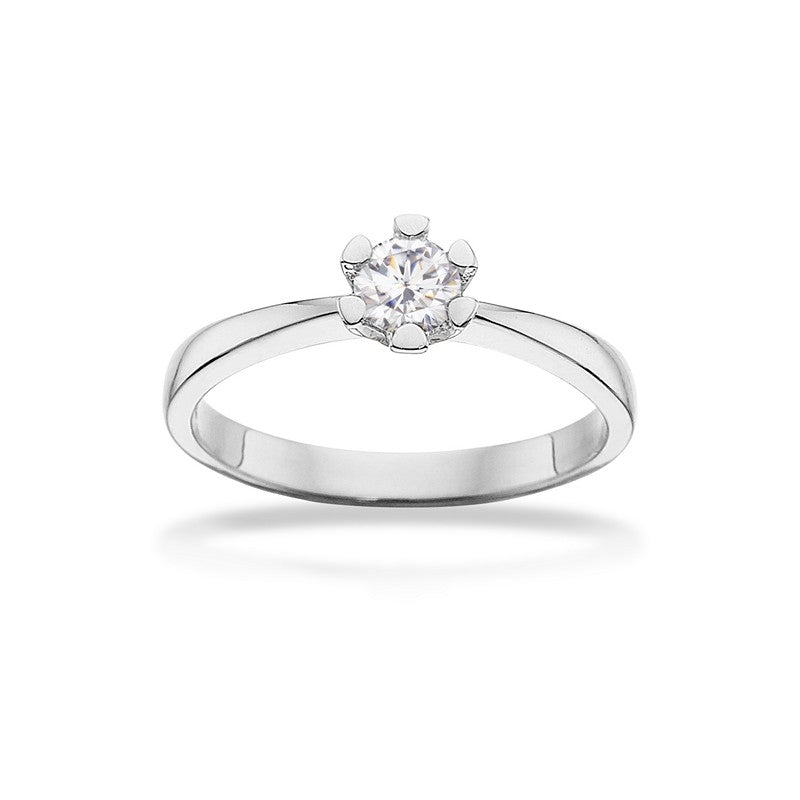 Vida ring 8 kt. hvidguld med brillant 0,03 - 0,35 ct.