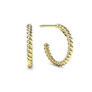 Spinning Jewelry Twisted Hoop creoler i forgyldt sølv med snoet overflade – 14 mm lette hoops