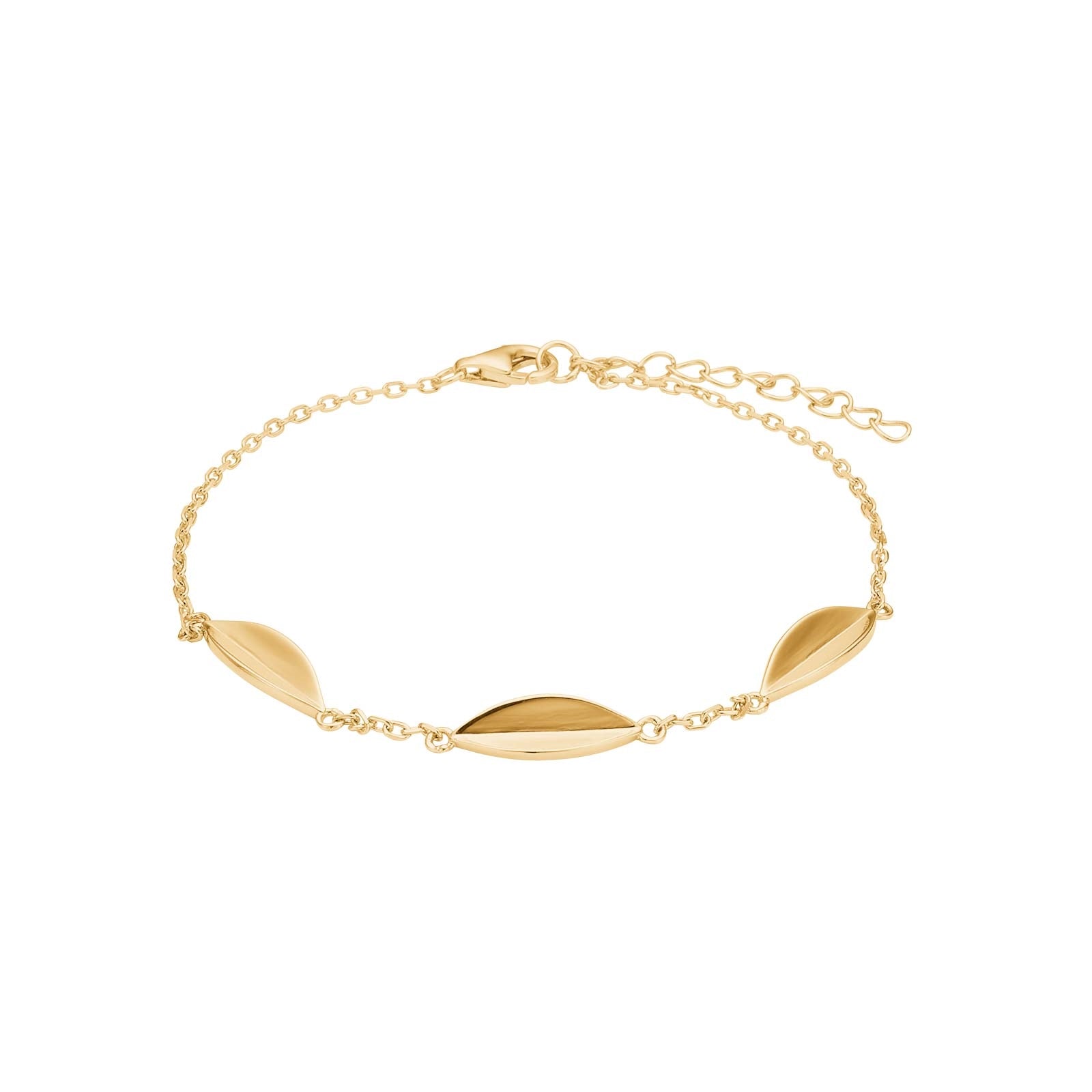 Nordahl Jewellery - LEAVE52 forgyldt sterlingsølv blad armbånd