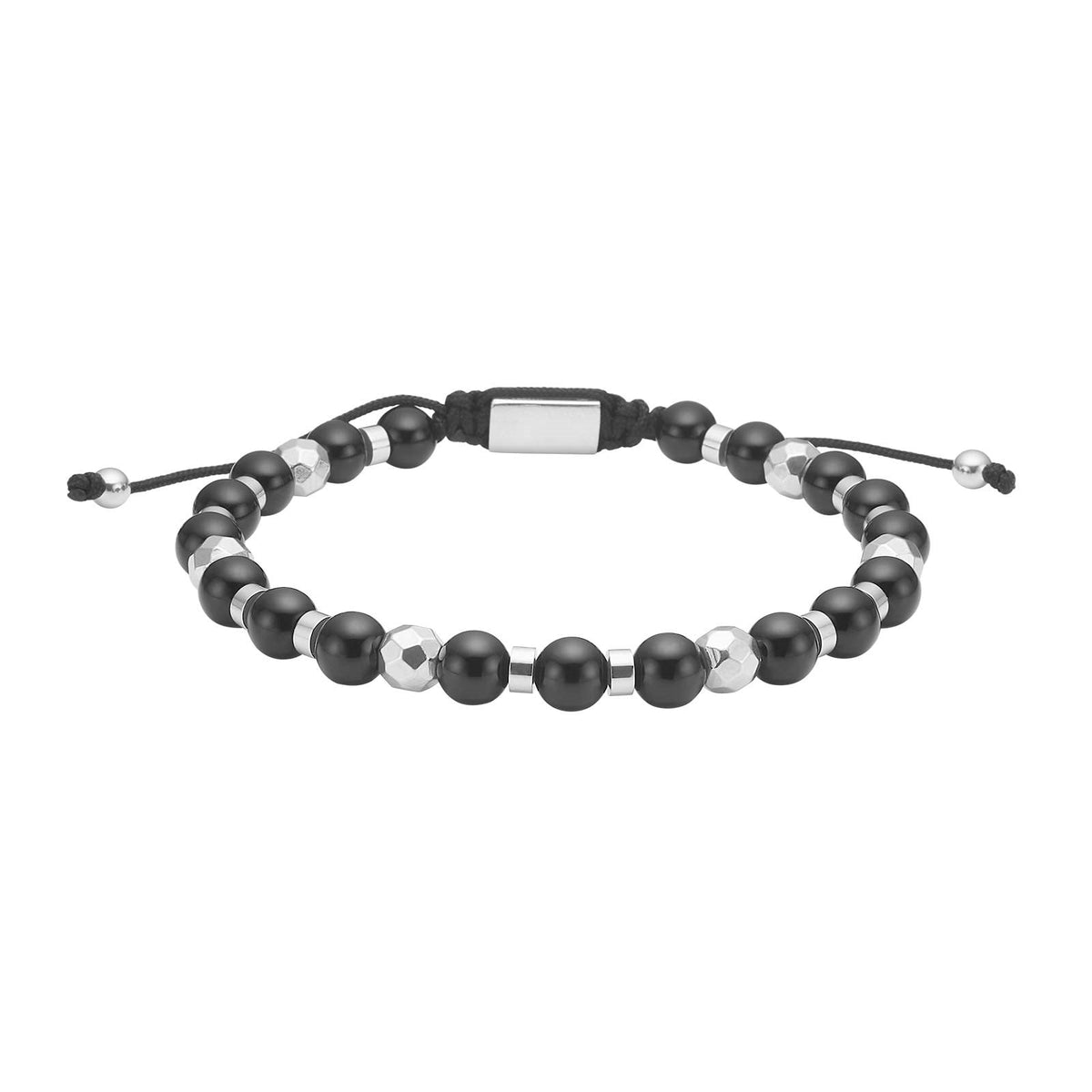 Nordahl Andersen Son of Noa herre armbånd i stål med sorte agat perler