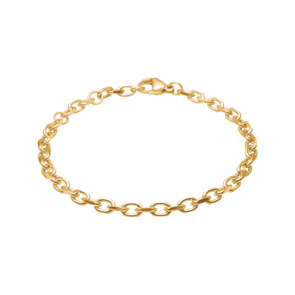 Herrearmbånd i rustfrit stål IP gold 4 mm, SON of NOA