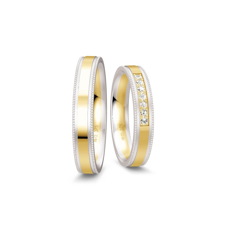 Breuning Renaissance zweifarbiger Trauring mit 7 Diamanten (0,14 ct)