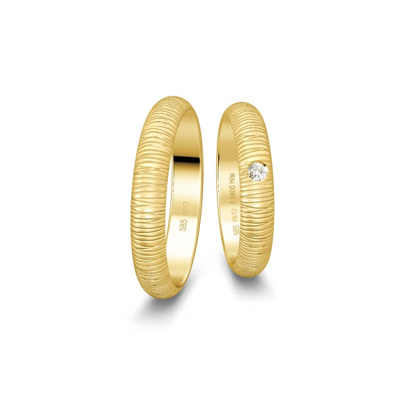 Breuning Renaissance Trauring in Gold mit 1 Diamant (0,04 ct)