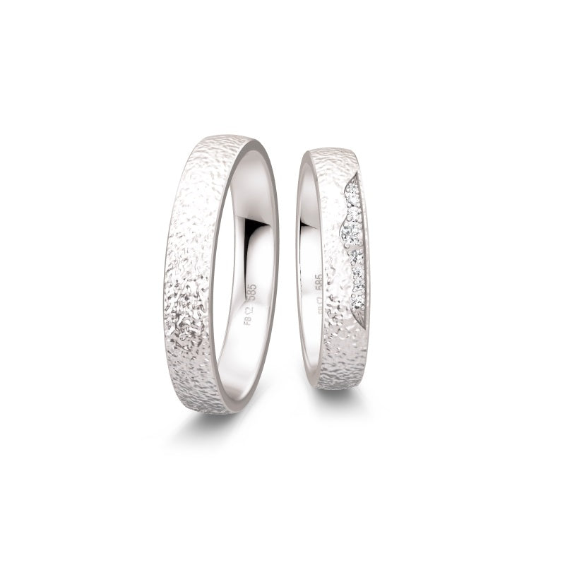 Breuning Renaissance Weißgold Trauring 8 Diamanten 0,089 ct