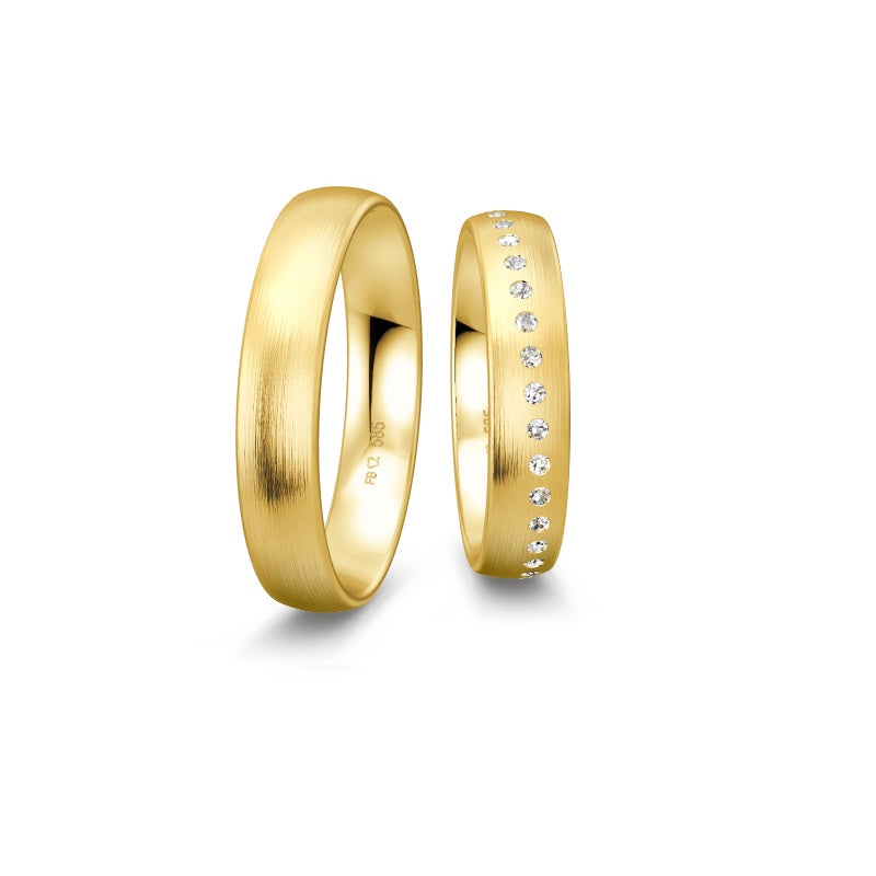 Breuning Renaissance Ehering in Gold mit 33 Diamanten (0,33 ct)