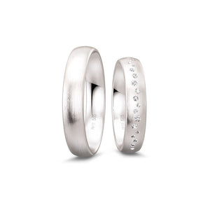 Breuning Renaissance Weißgold Trauring 23 Diamanten 0,181 ct