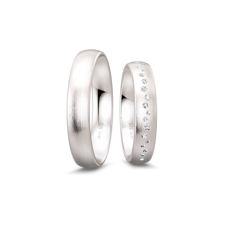 Breuning Renaissance Weißgold Trauring 23 Diamanten 0,181 ct