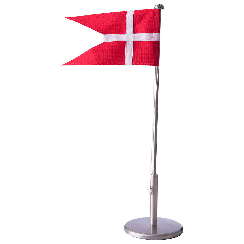 NOA Kids Tischflagge aus elegant verzinntem Metall mit klassischem rot-weißem Wimpel