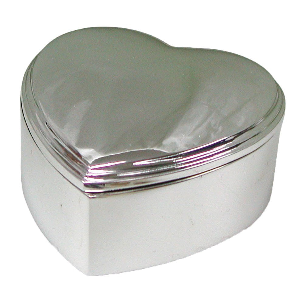 Nordahl Andersen NOA Kids hjerteformet smykkeskrin i forkromet metal, 8x8 cm