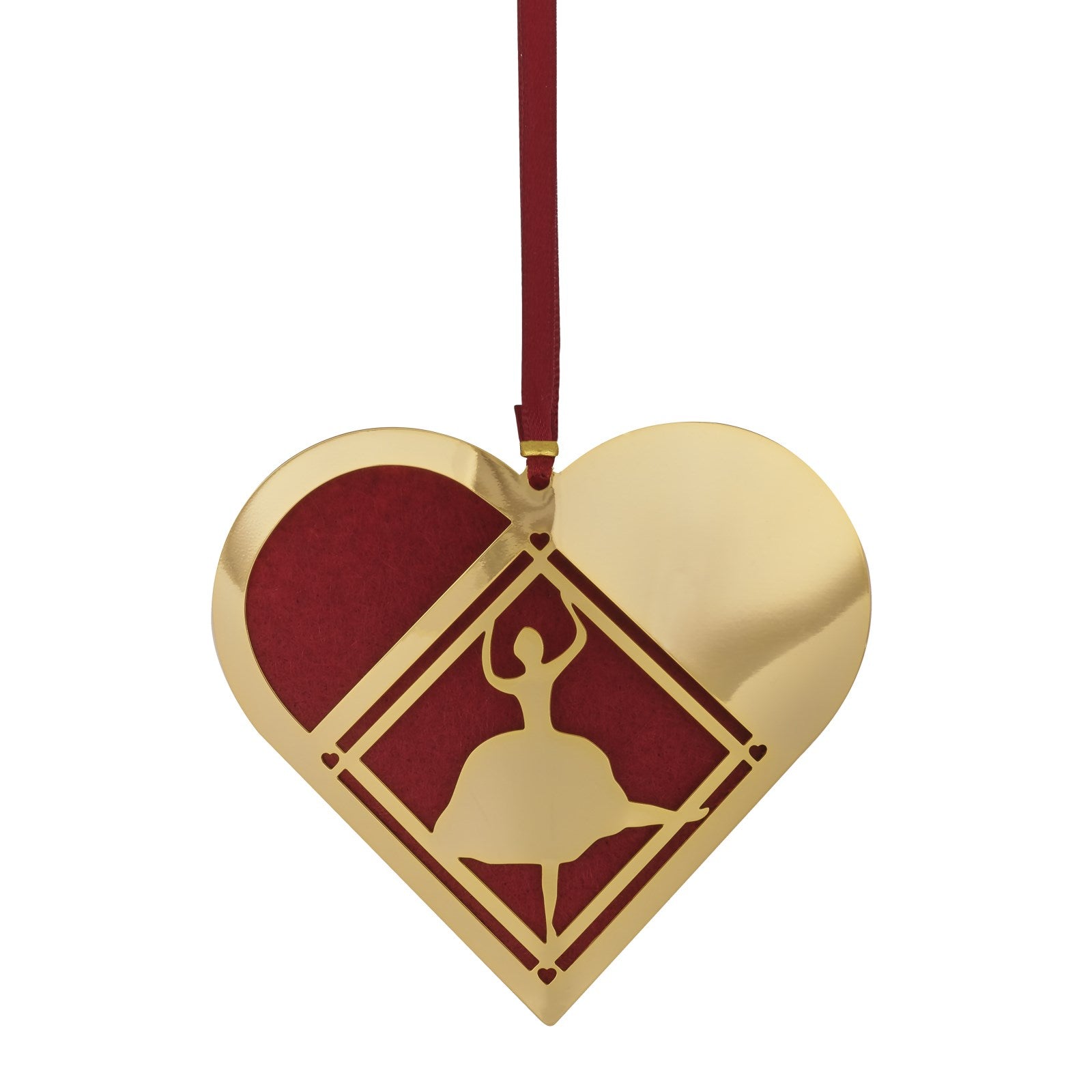 Forgyldt julehjerte med ballerina-motiv fra H.C. Andersen Home