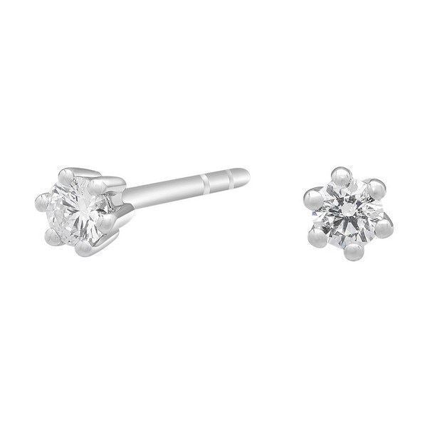 Afrodite 14 kt. Weißgold Diamant Ohrstecker von 0,06 bis 0,40 ct
