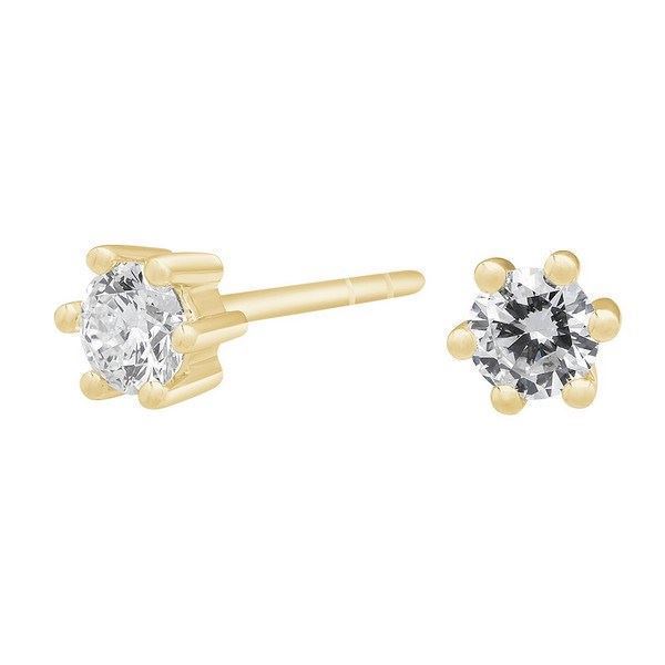 Afrodite Diamant Ohrstecker in 14 kt. Gold m. 0,06ct.-0,40ct.