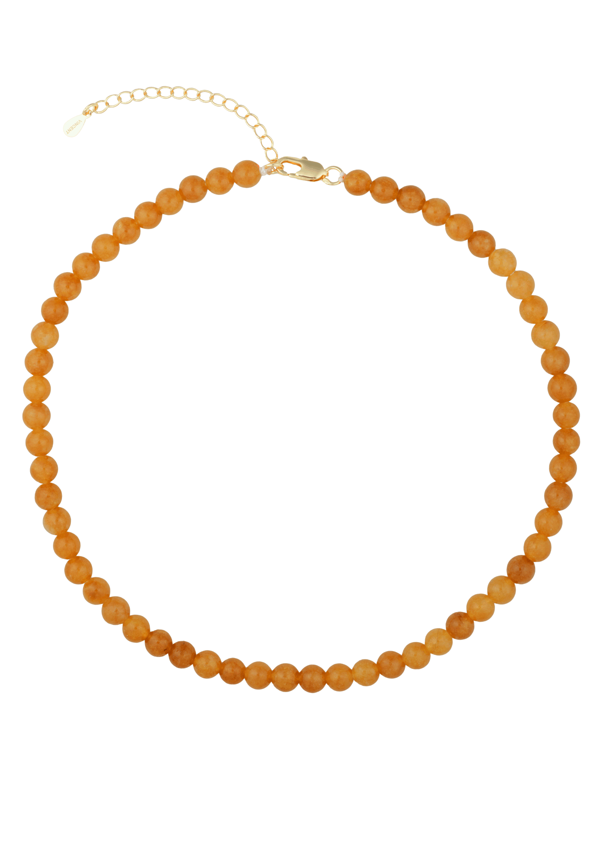 Stilvolle Candy Coral Amber Halskette in Small aus vergoldetem Silber mit warm leuchtenden orangefarbenen Kristallperlen von House of Vincent – erhältlich bei Schmuckzentrum