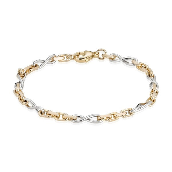 Anker Schleife Armband 14kt. Gold und Weißgold