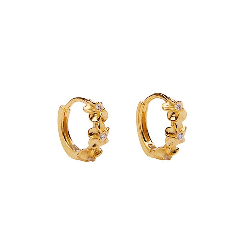 Pico - Aster crystal hoops i forgyldt sølv