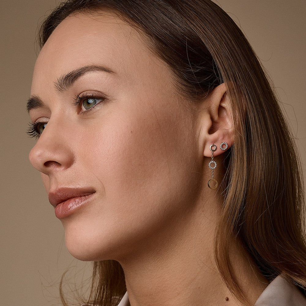 Ayla - Diamant Ohrringe in 14 kt Gold mit insgesamt 0,18 ct.