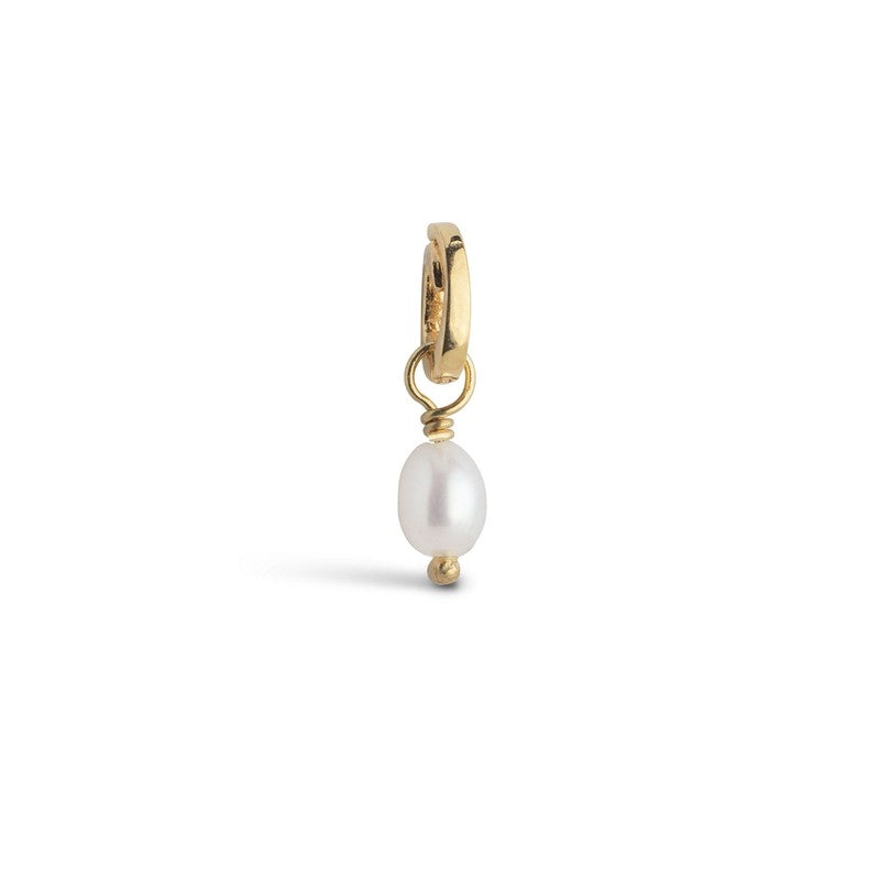 Enamel Finest Pearl charm i forgyldt sølv - C018G