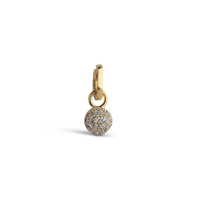 Enamel Disco Ball charm i forgyldt sølv - C019G