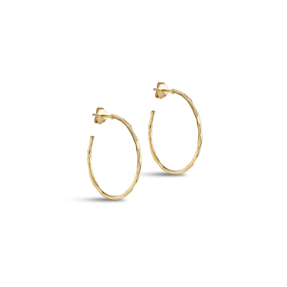 Enamel Organic Arena hoops i forsølvet messing, 30 mm