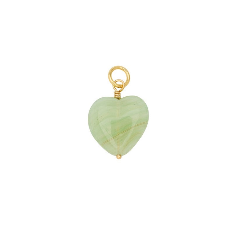 French Grande Heart Vedhæng i jade grøn fra Pico