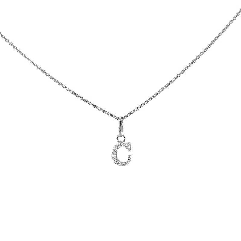 Buchstabenanhänger in Silber mit zirkonia