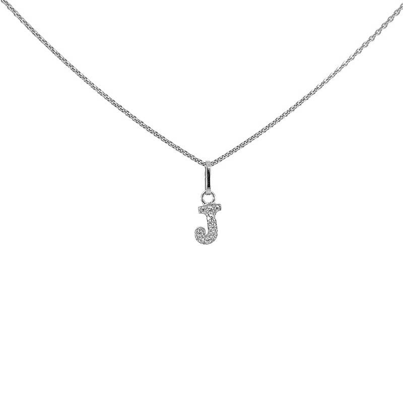 Buchstabenanhänger in Silber mit zirkonia