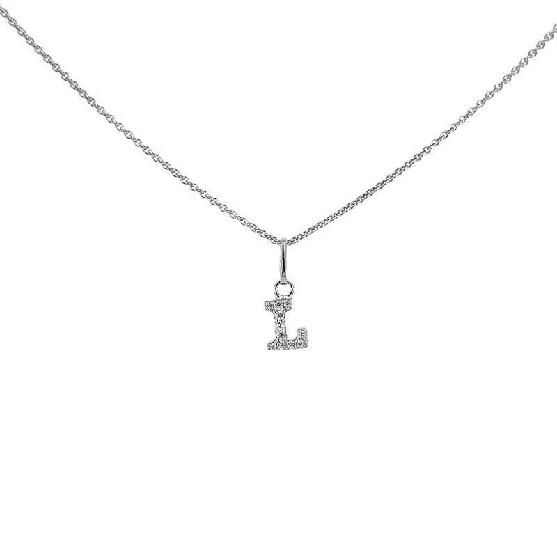 Buchstabenanhänger in Silber mit zirkonia