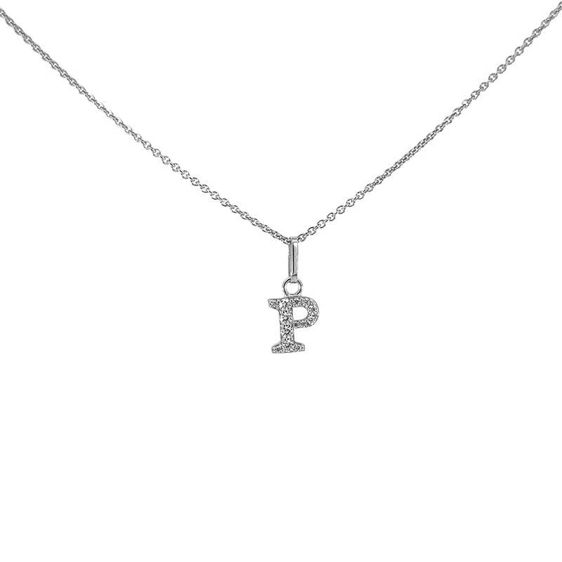 Buchstabenanhänger in Silber mit zirkonia