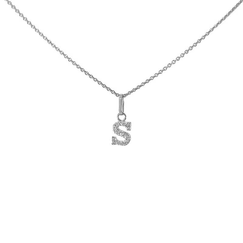 Buchstabenanhänger in Silber mit zirkonia