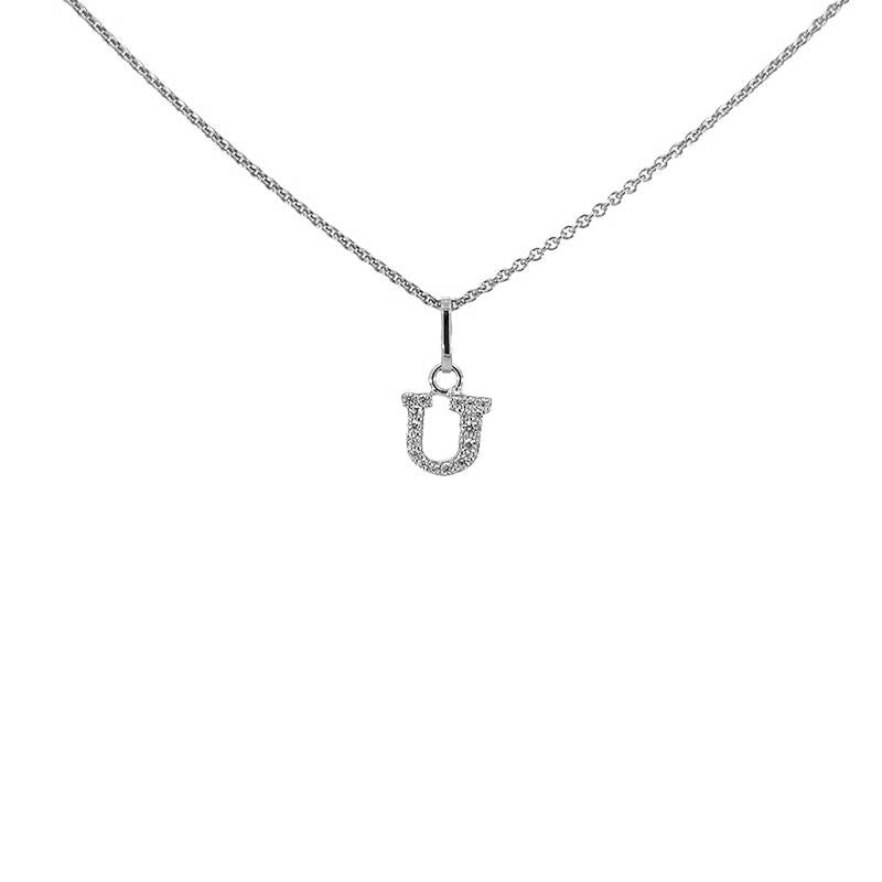 Buchstabenanhänger in Silber mit zirkonia