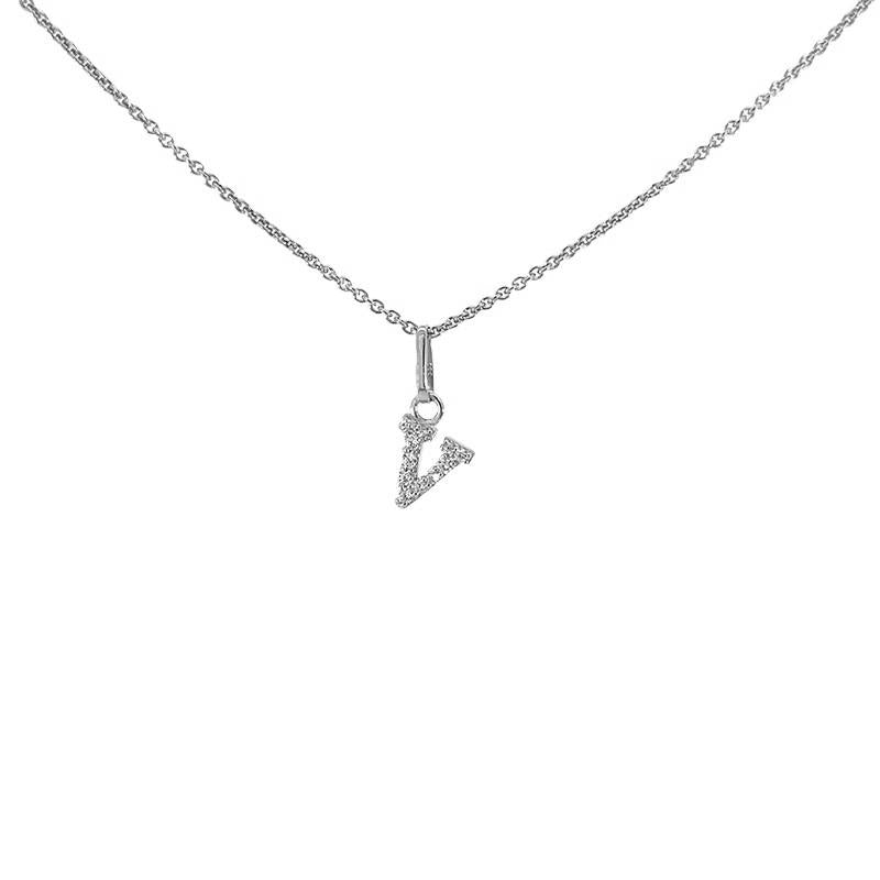 Buchstabenanhänger in Silber mit zirkonia
