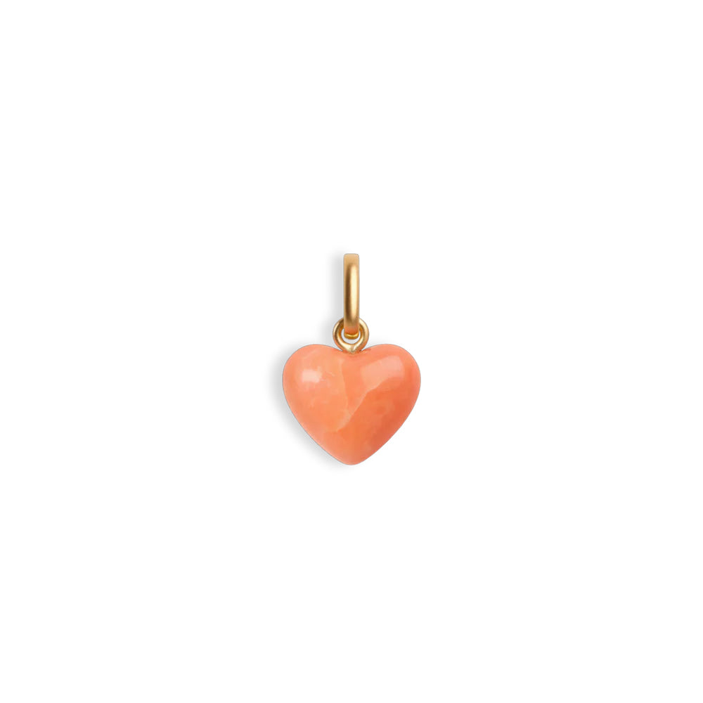 Pink Coral Heart vedhænget med øsken i 14 karat guld fra Jane Kønig