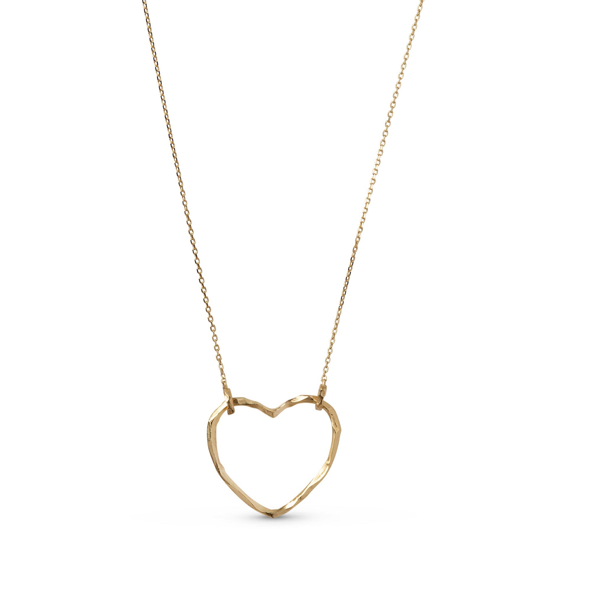 Enamel Organic Heart Chunky halskæde i forgyldt messing
