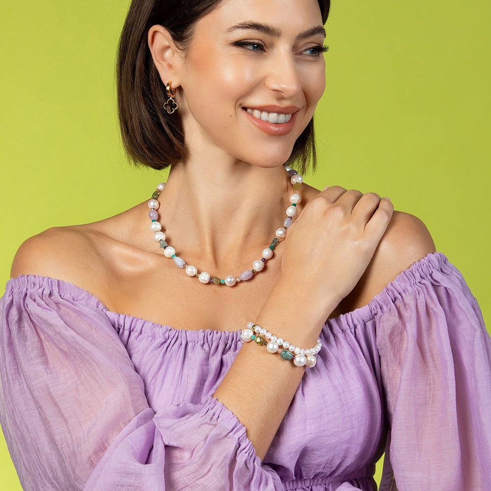 Heide Heinzendorff Armband mit Peridot, Amethyst und Hämatit
