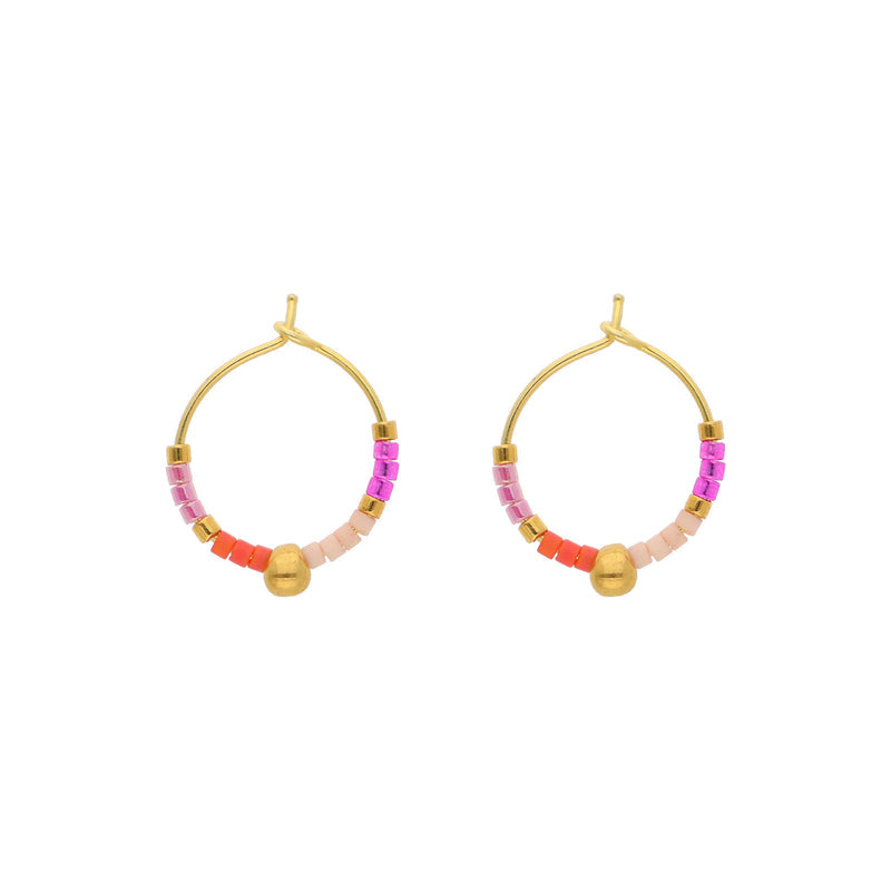 Nuni Heidi Coral Love hoops i forgyldt sølv