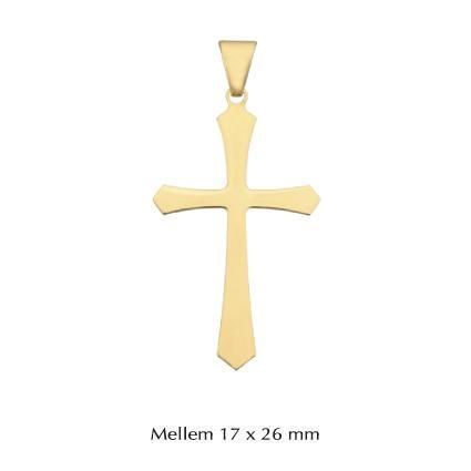 Kreuzanhänger in 8-14 Karat Gold. 17 x 26 mm. Medium